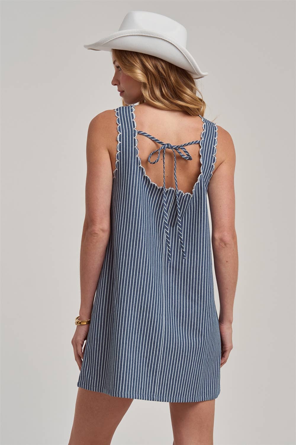 Ella Scalloped Denim Dress