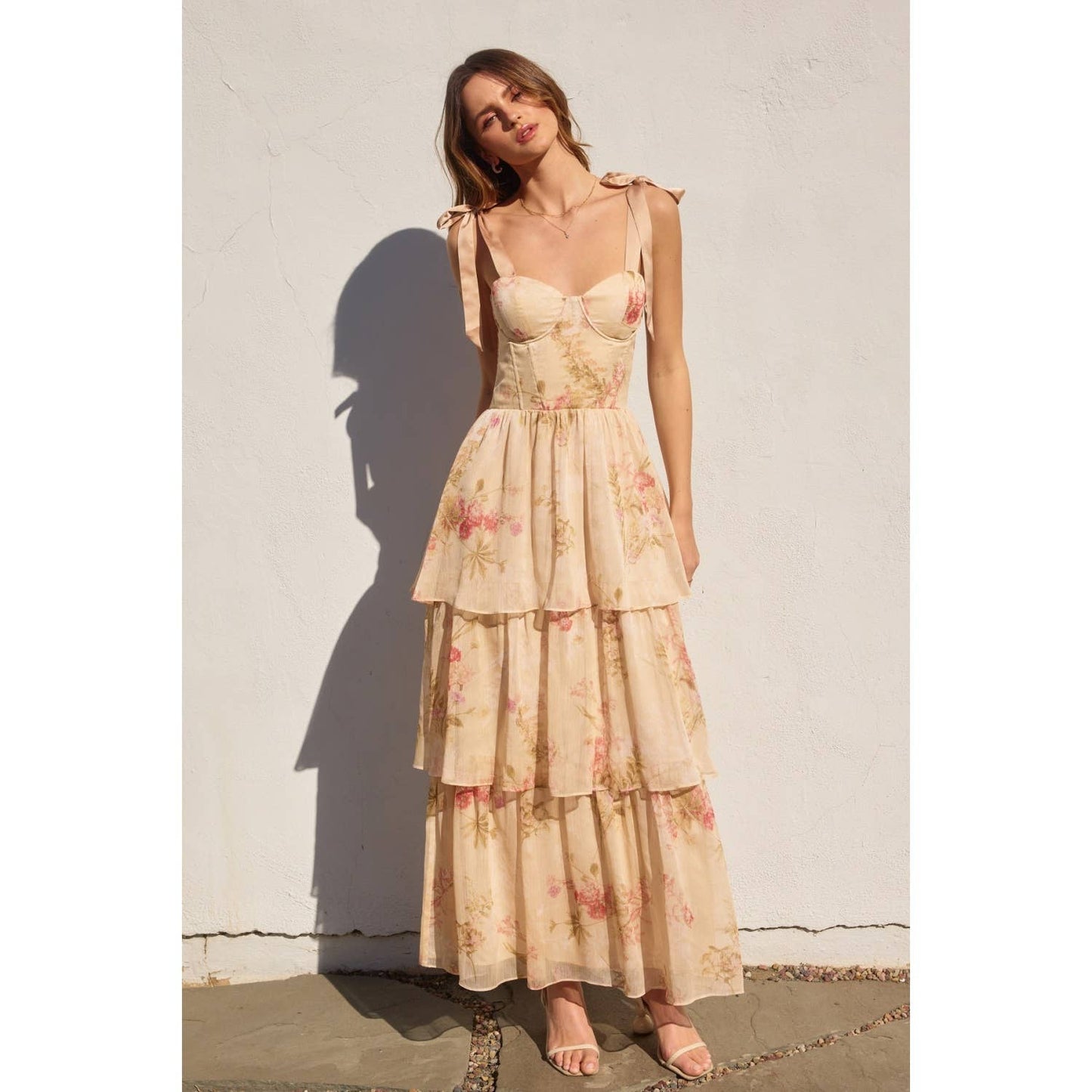 Gracie Corset Layered Maxi Dress