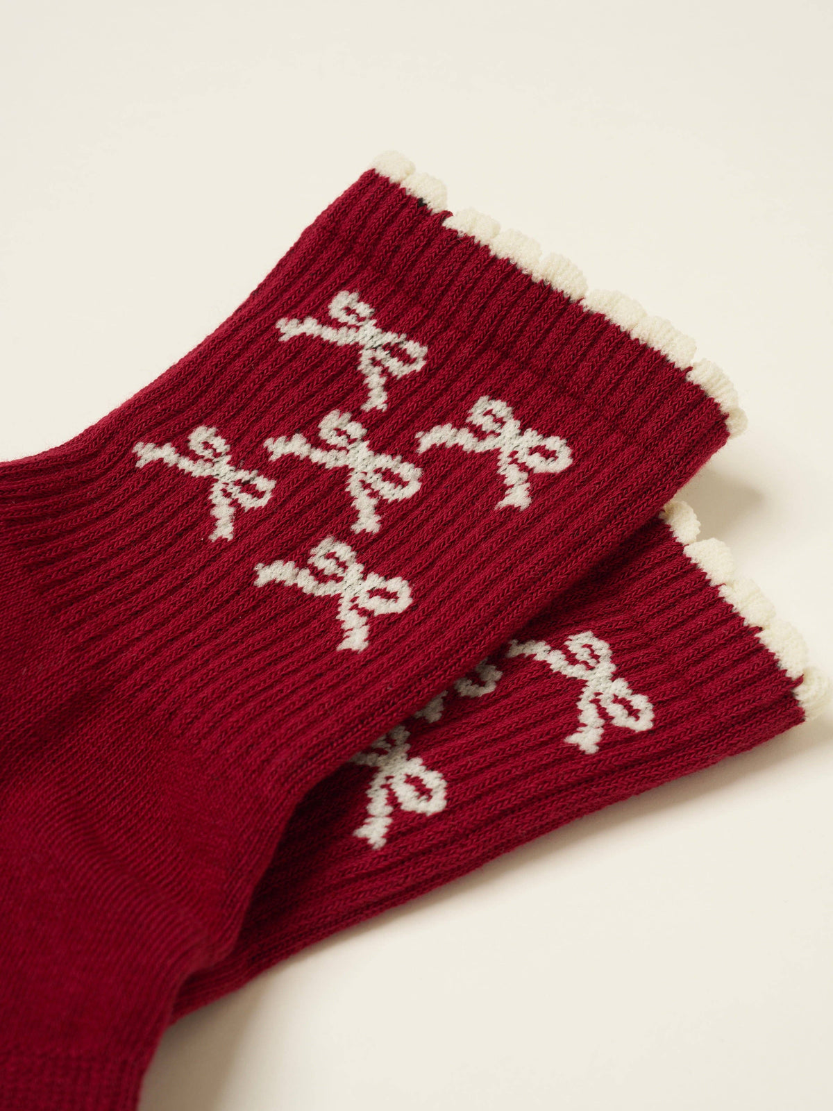 Ribbon Petal Grip Socks