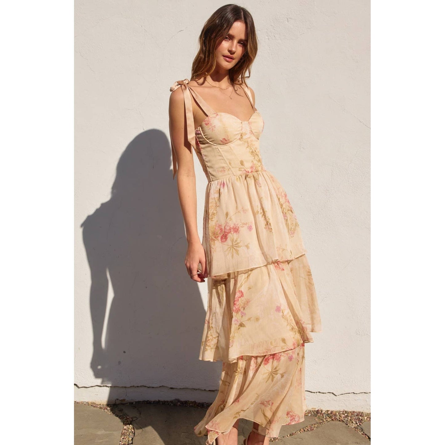 Gracie Corset Layered Maxi Dress