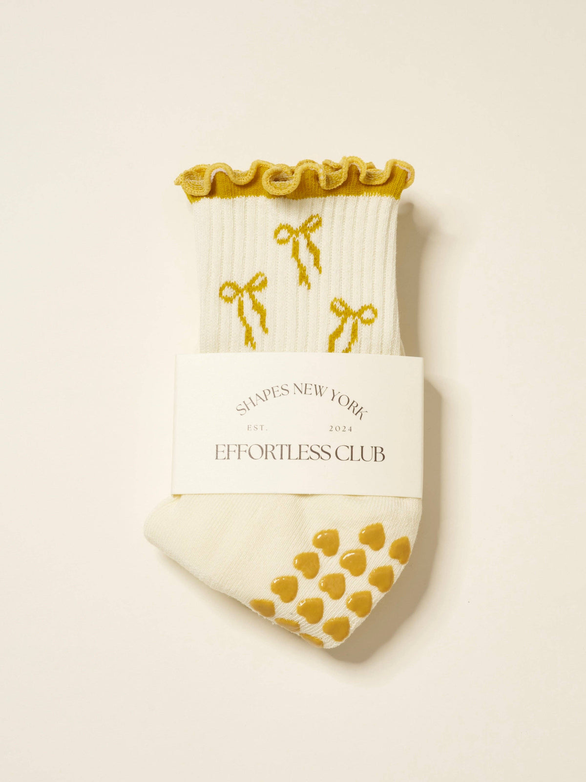 Bow Ruffle Grip Socks