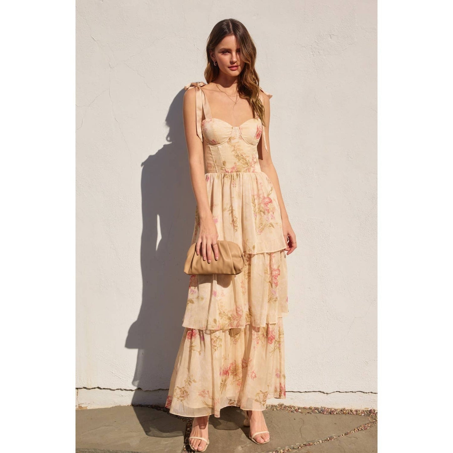 Gracie Corset Layered Maxi Dress