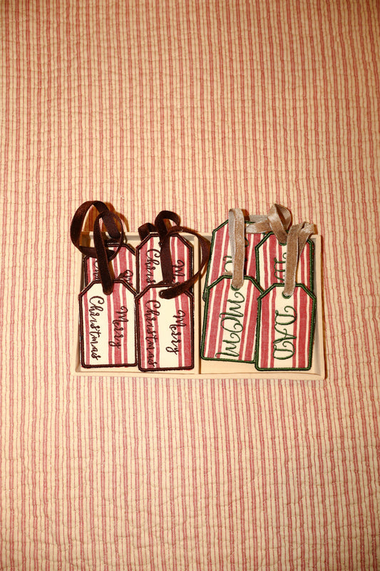 Christmas Embroidered Tags