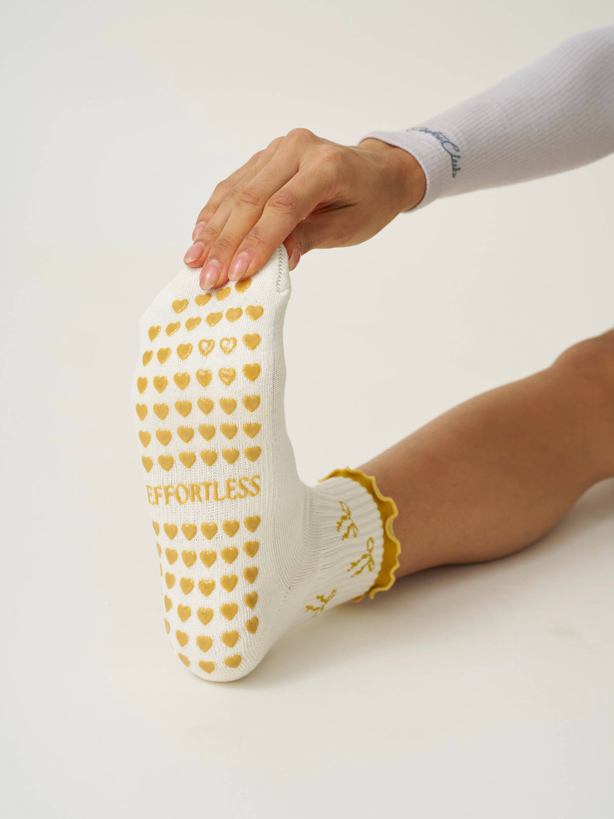 Bow Ruffle Grip Socks