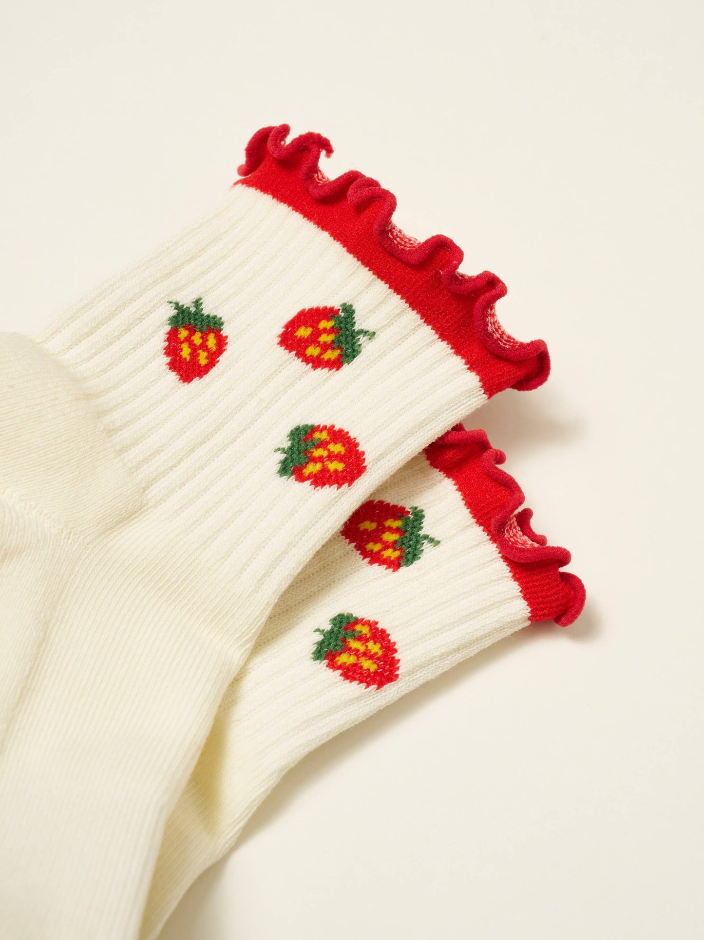 🍓 Strawberry Ruffle Grip Sock, Pilates Socks