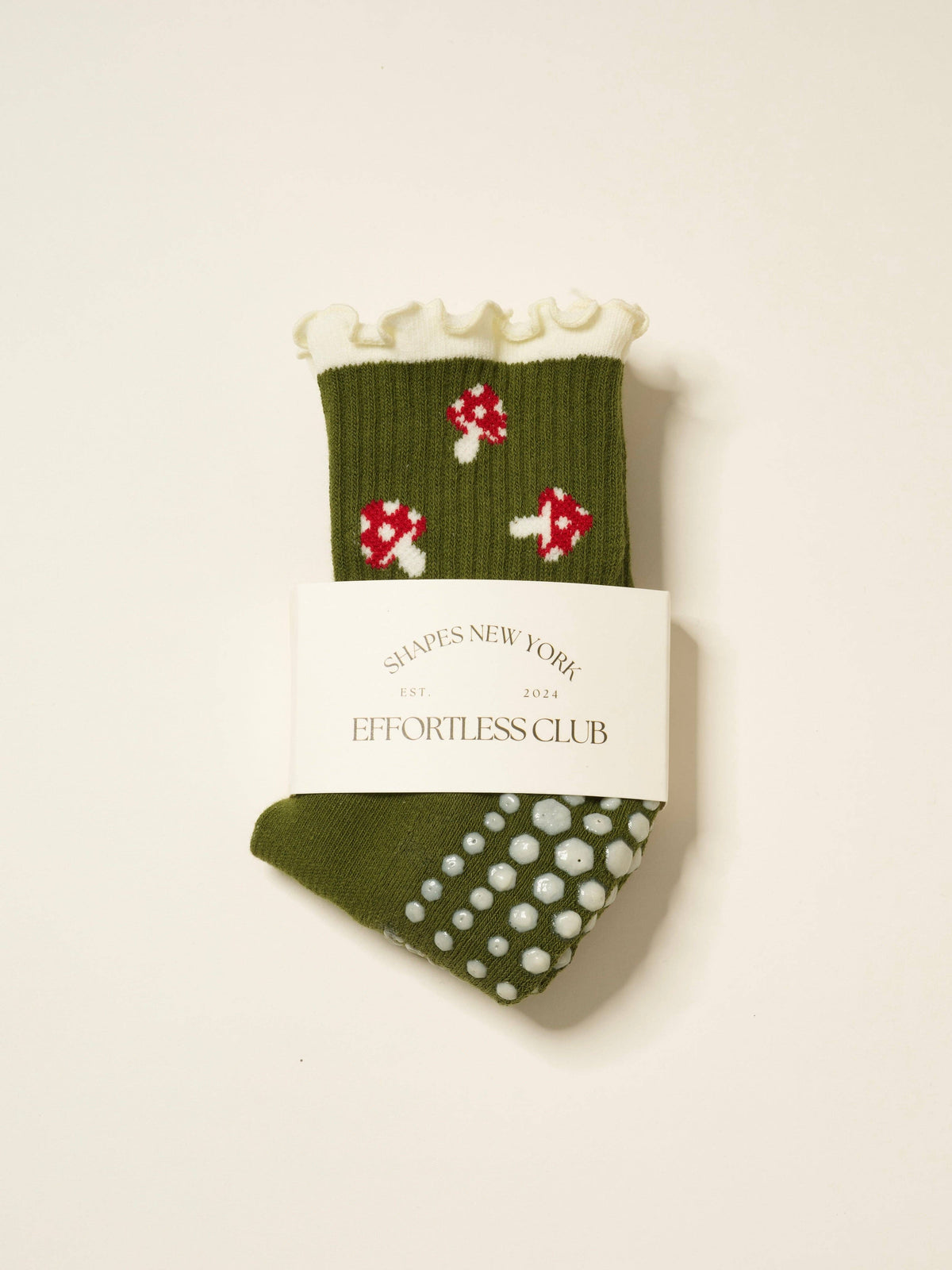 Mushroom Ruffle Grip Socks