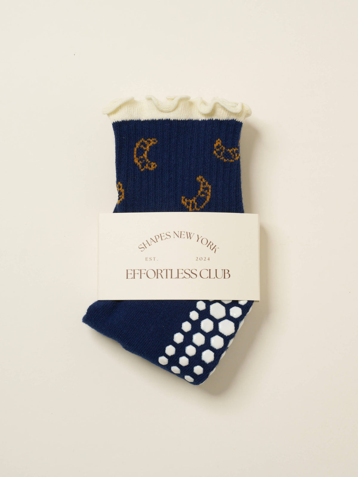 Croissant Ruffle Grip Socks
