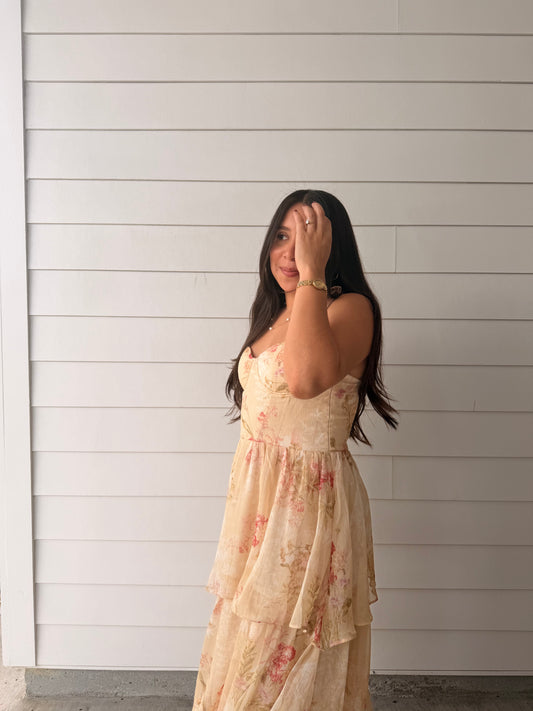 Gracie Corset Layered Maxi Dress