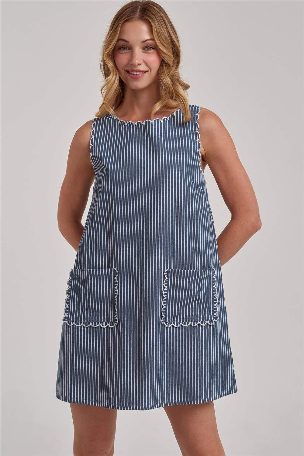 Ella Scalloped Denim Dress