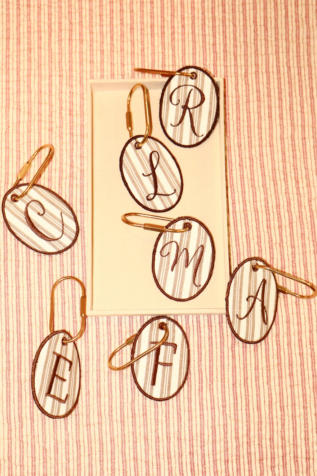 Initial Embroidered Tags