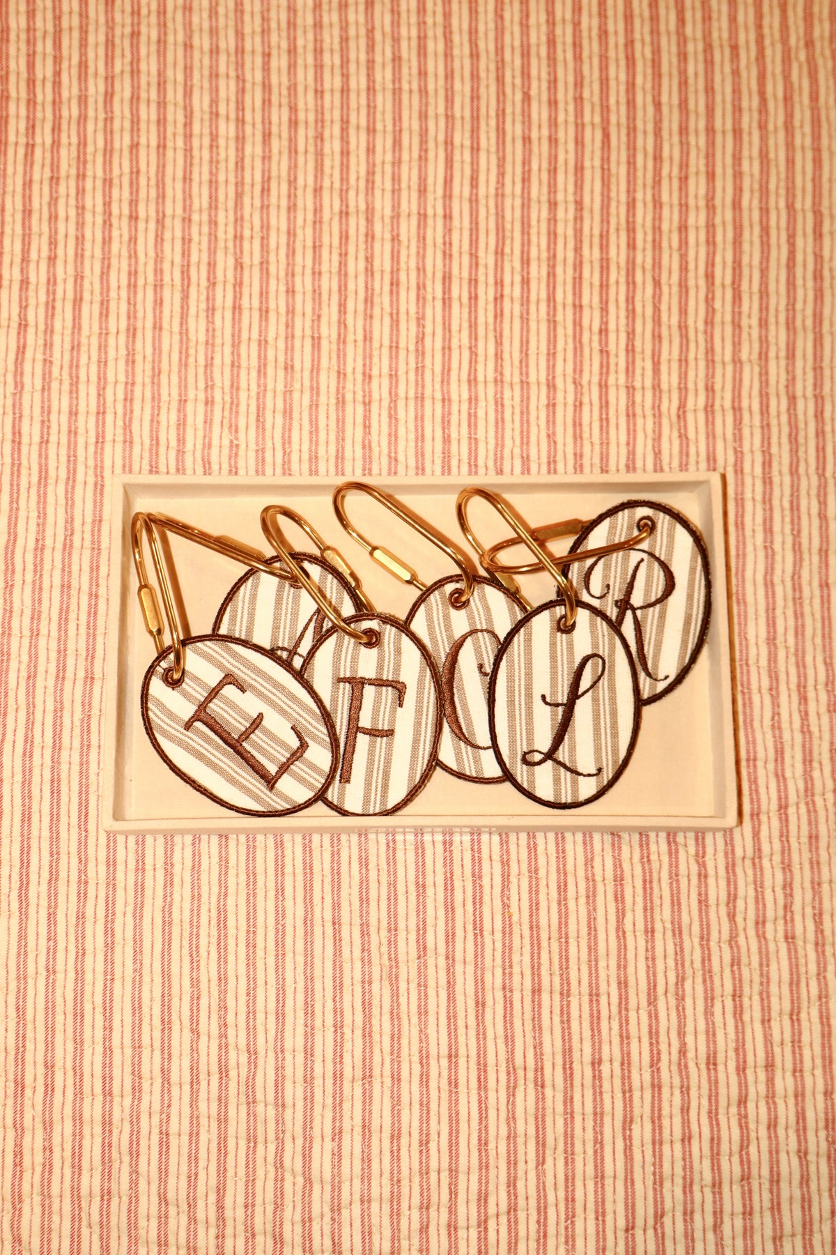 Initial Embroidered Tags