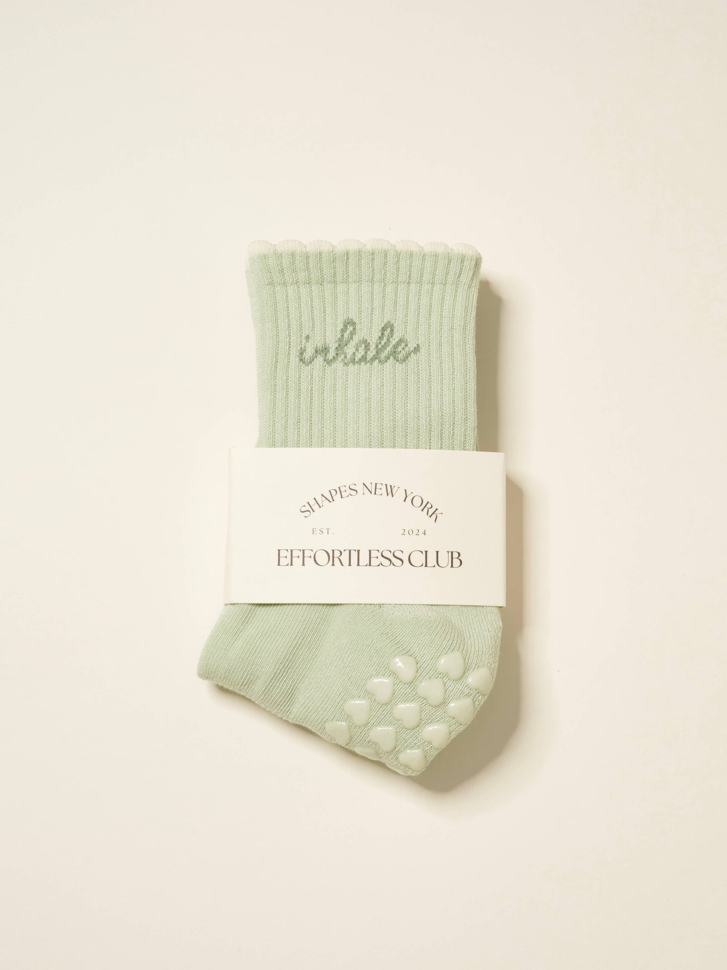 🧘🏼‍♀️ Inhale Exhale Grip Sock [Mint Green], Pilates Socks