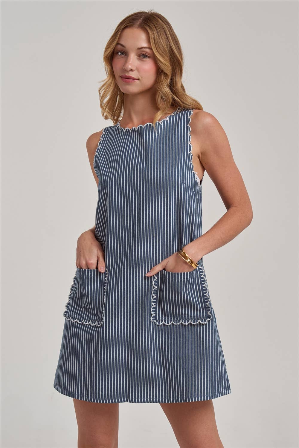 Ella Scalloped Denim Dress