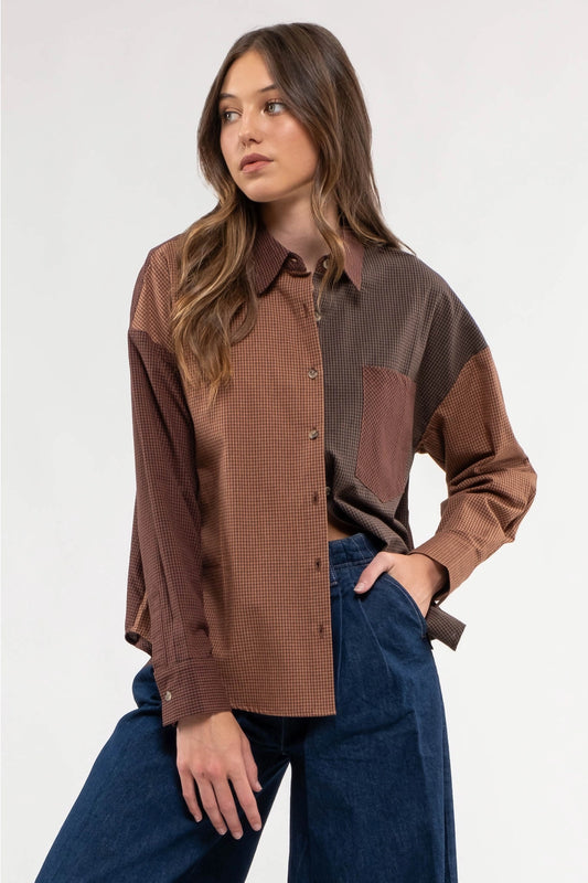 Two Tone Button Up