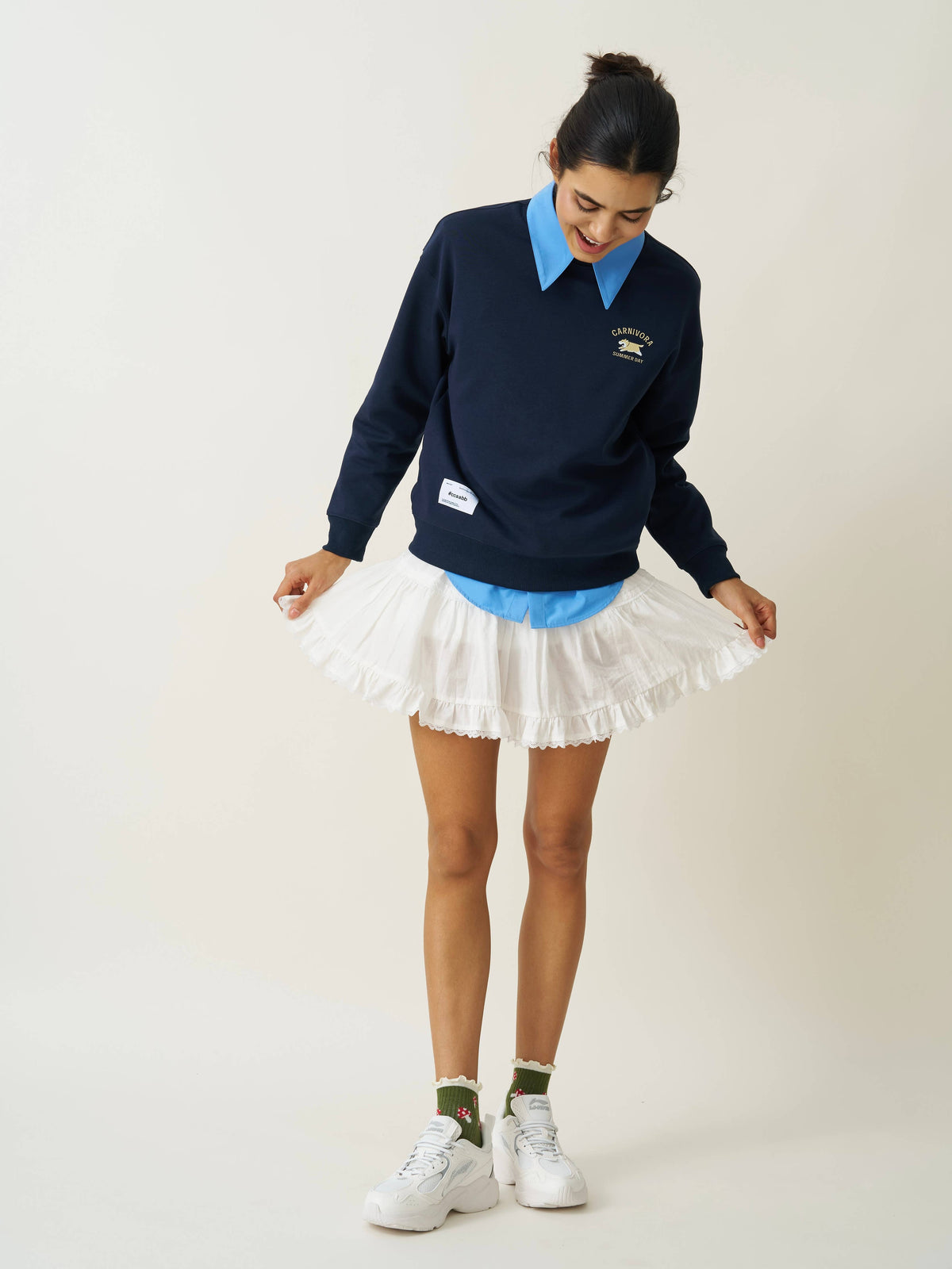 Mushroom Ruffle Grip Socks