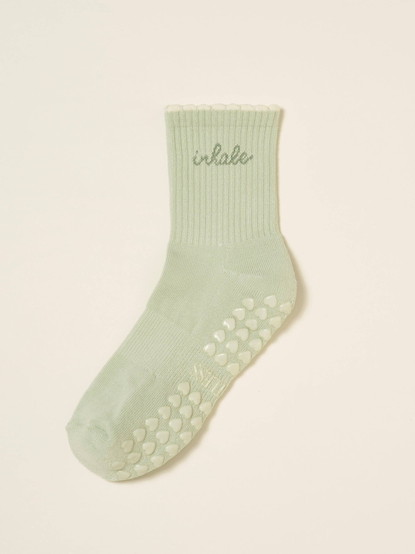 🧘🏼‍♀️ Inhale Exhale Grip Sock [Mint Green], Pilates Socks