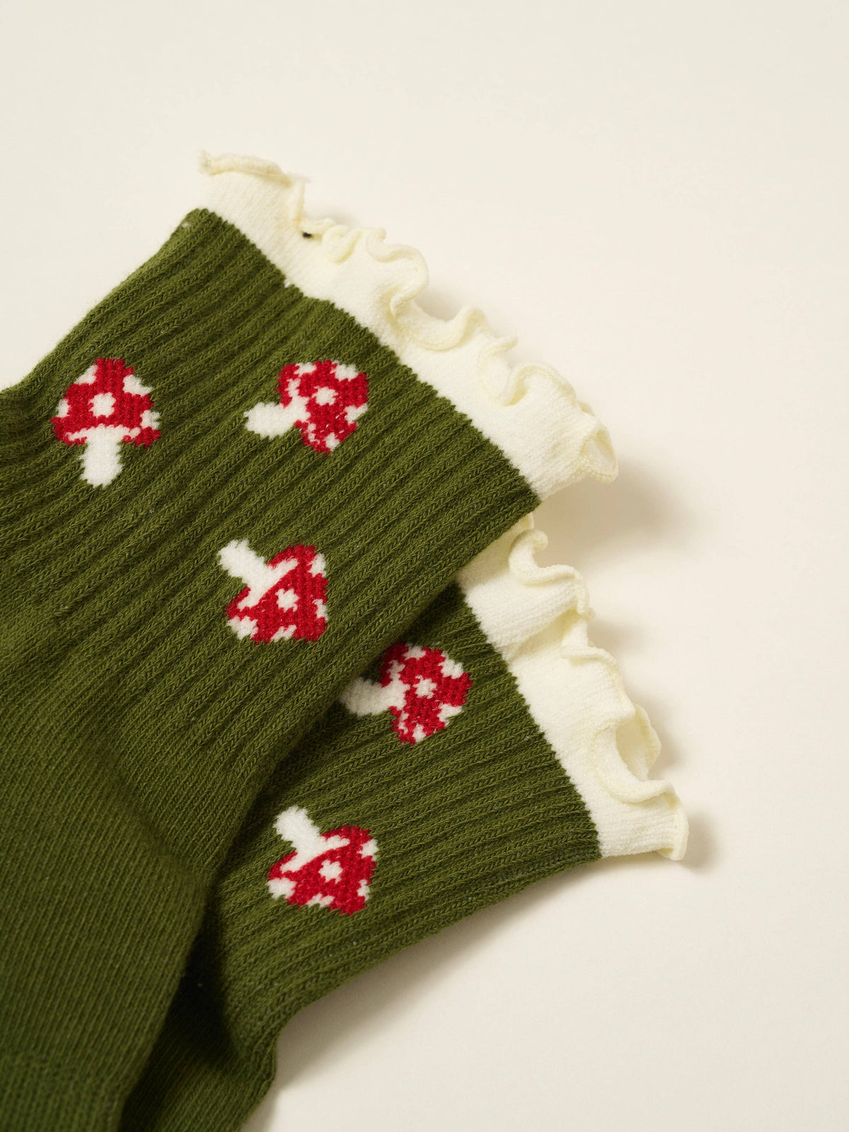 Mushroom Ruffle Grip Socks